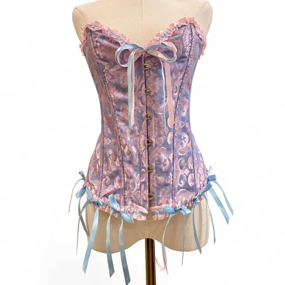 Fairycore XL Corset Ethereal Pastel Ruffle Coquette Rave - Picture 2 of 6